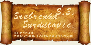 Srebrenka Surdulović vizit kartica
